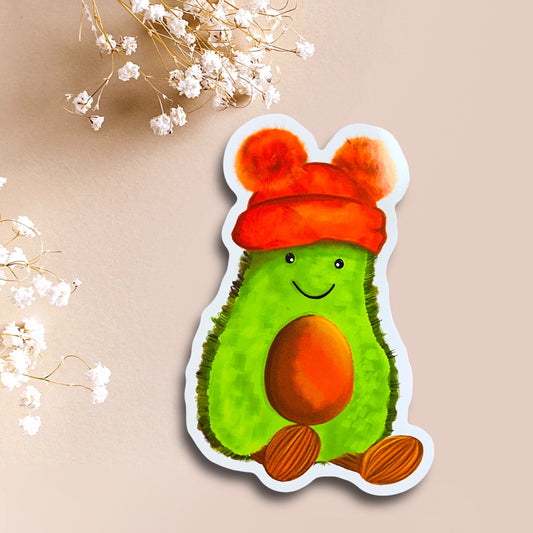 Jellycat inspired Christmas Avocado Vinyl sticker