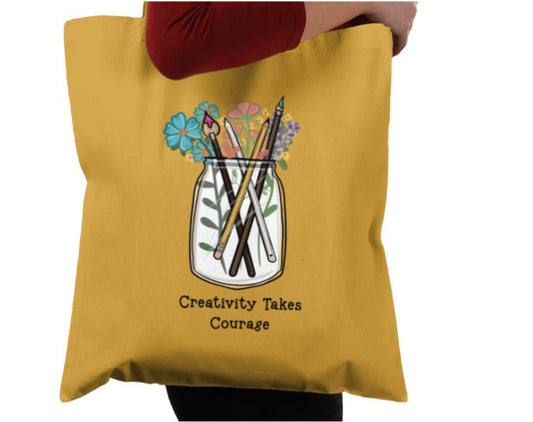 Creativity Takes Courage tote bag