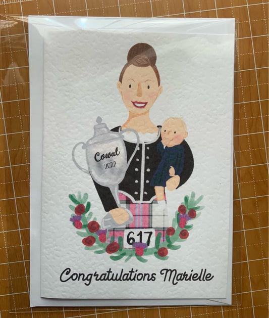 Personalised A4 Greeting card.